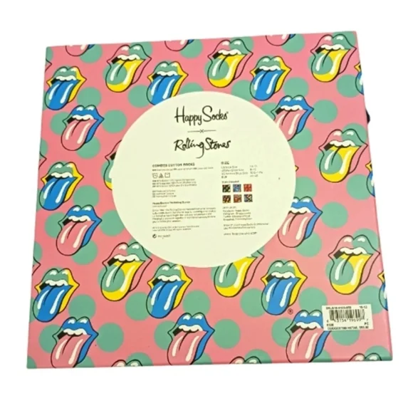 Happy Socks Rolling Stones Gift Box includes 6 Socks & Novelty Box NIB - Picture 5 of 10